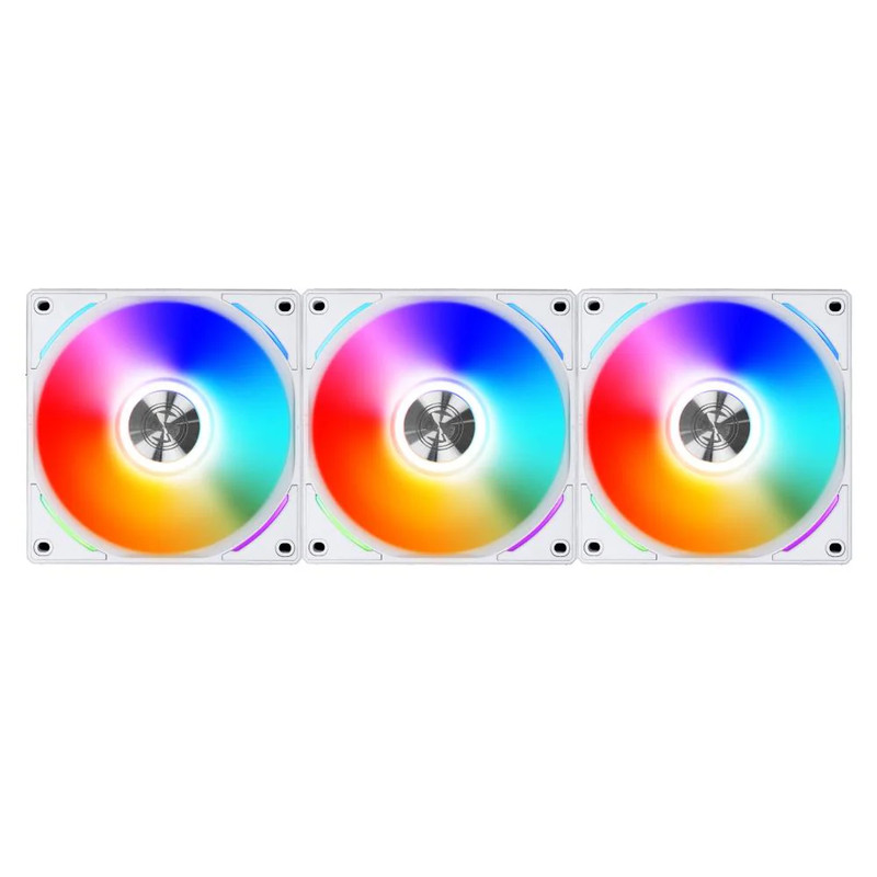 Lian Li 120mm UNI FAN AL120 3x12cm Fan w/ Controller - White - مروحة تبريد